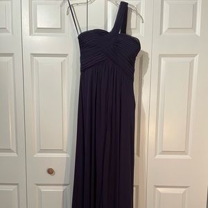 Blondie Nites Purple One Shoulder Ruched Bust Prom Gown